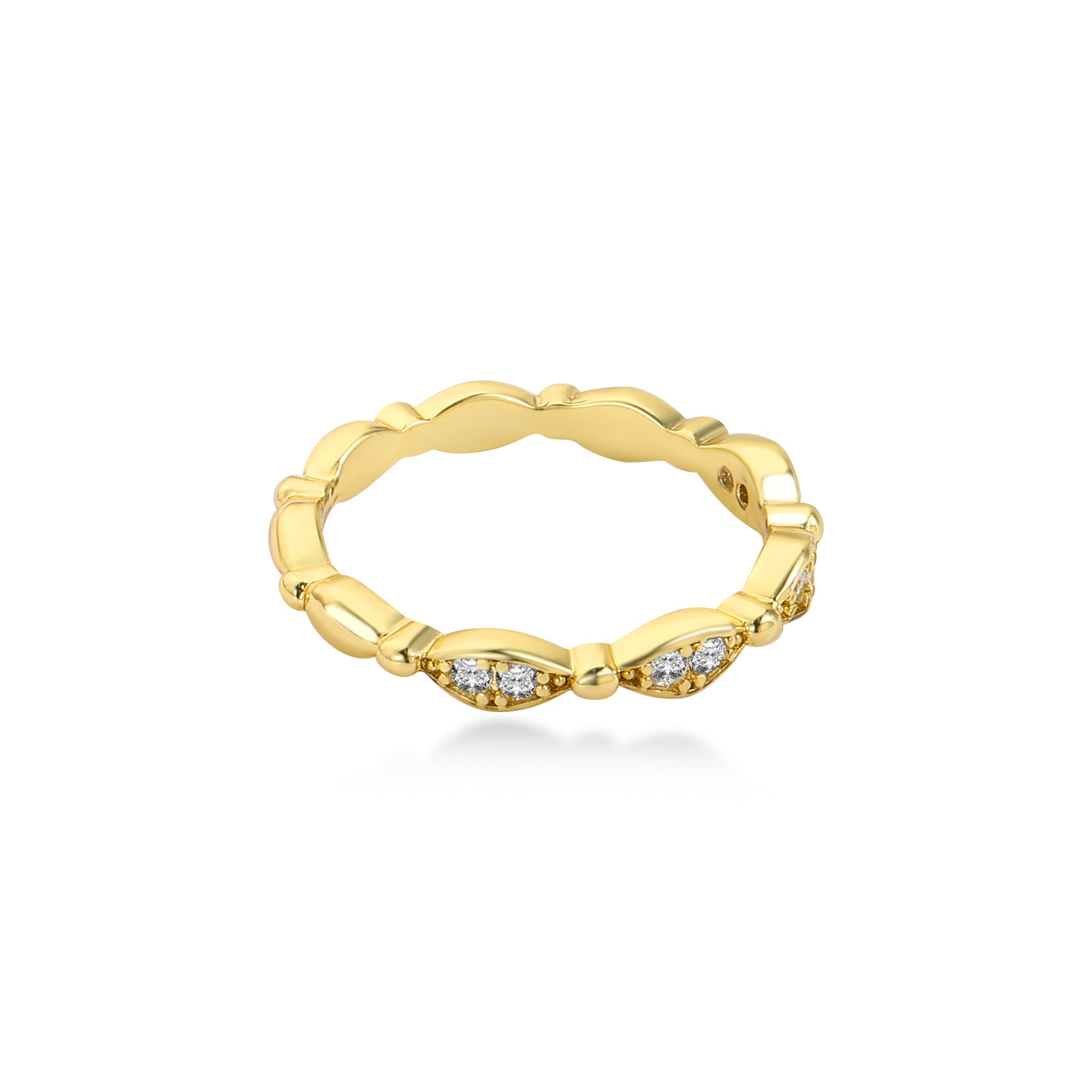 Split Prong Diamond Wedding Ring Lab Diamond, 14K Yellow Gold