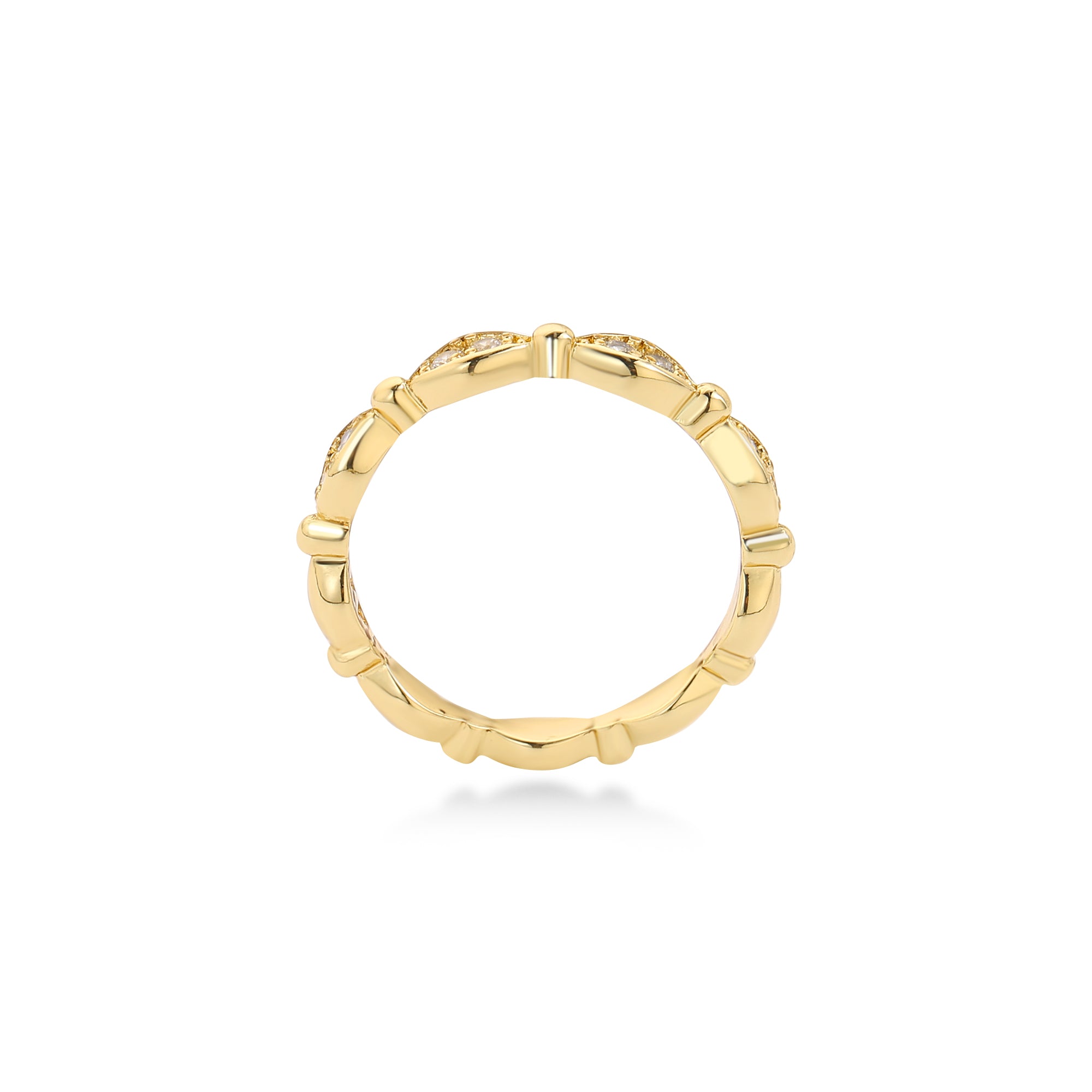 Split Prong Diamond Wedding Ring Lab Diamond, 14K Yellow Gold