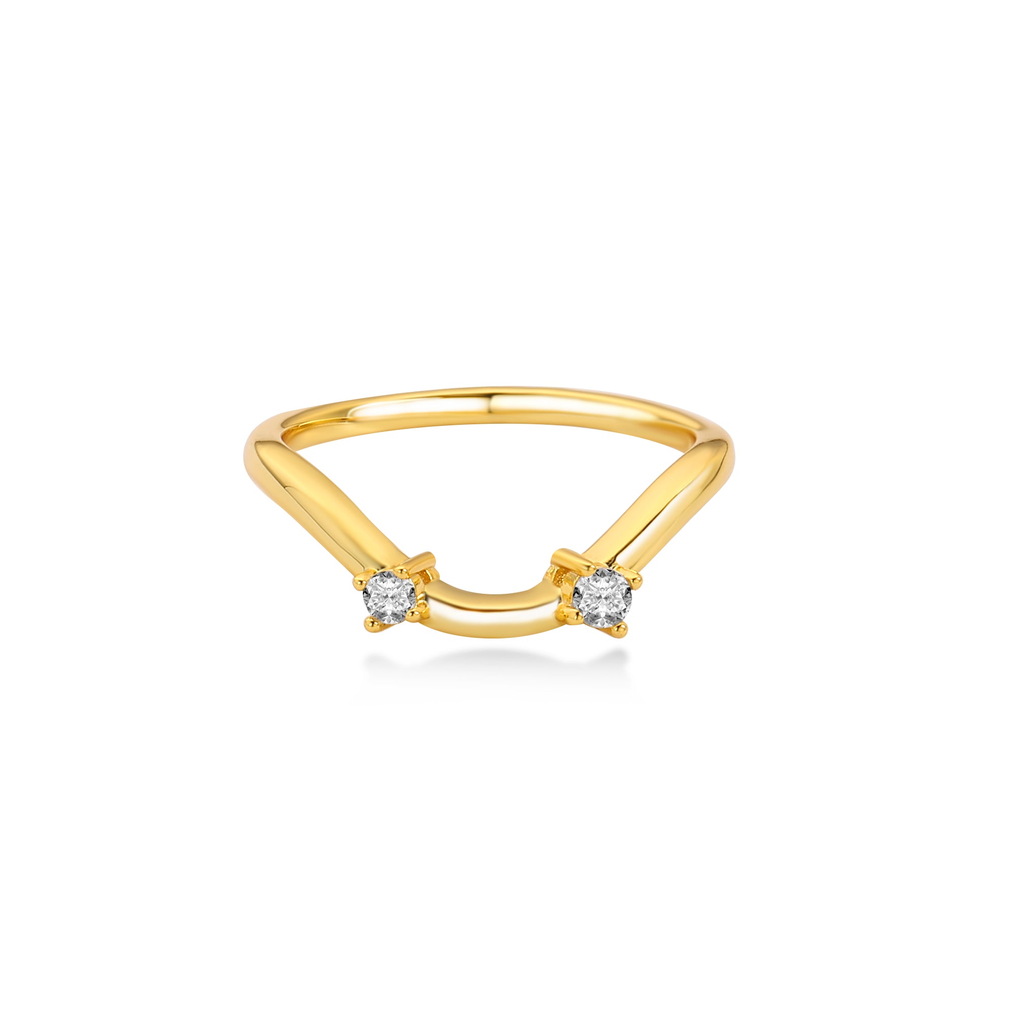 Smile Toi & Moi Round Diamond Wedding Ring Lab Diamond, 14K Yellow Gold