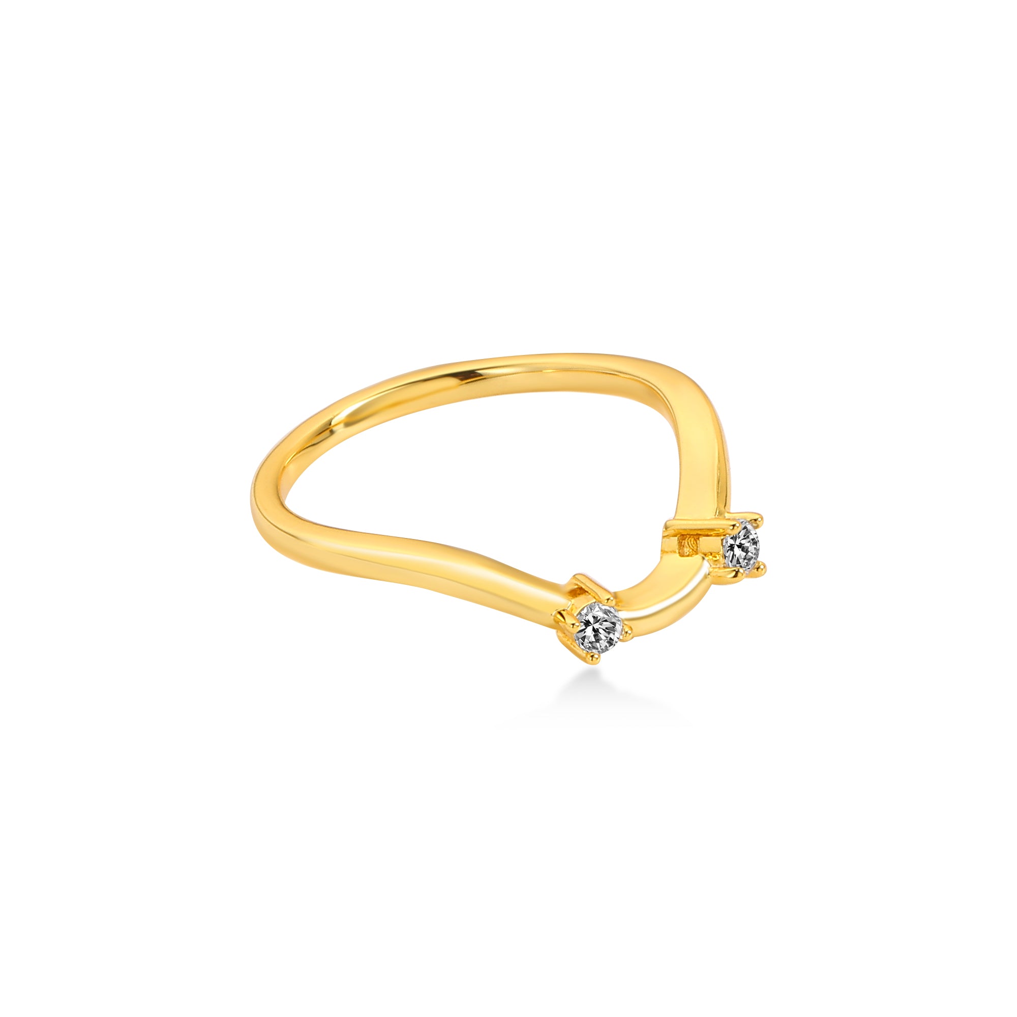Smile Toi & Moi Round Diamond Wedding Ring Lab Diamond, 14K Yellow Gold