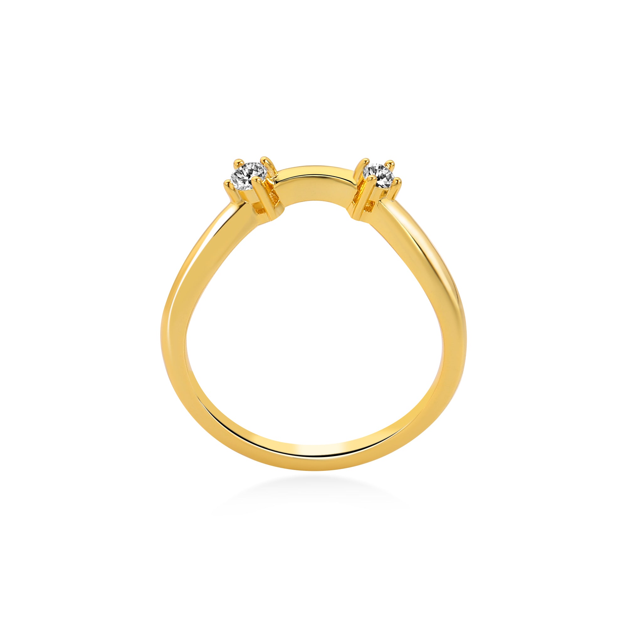 Smile Toi & Moi Round Diamond Wedding Ring Lab Diamond, 14K Yellow Gold