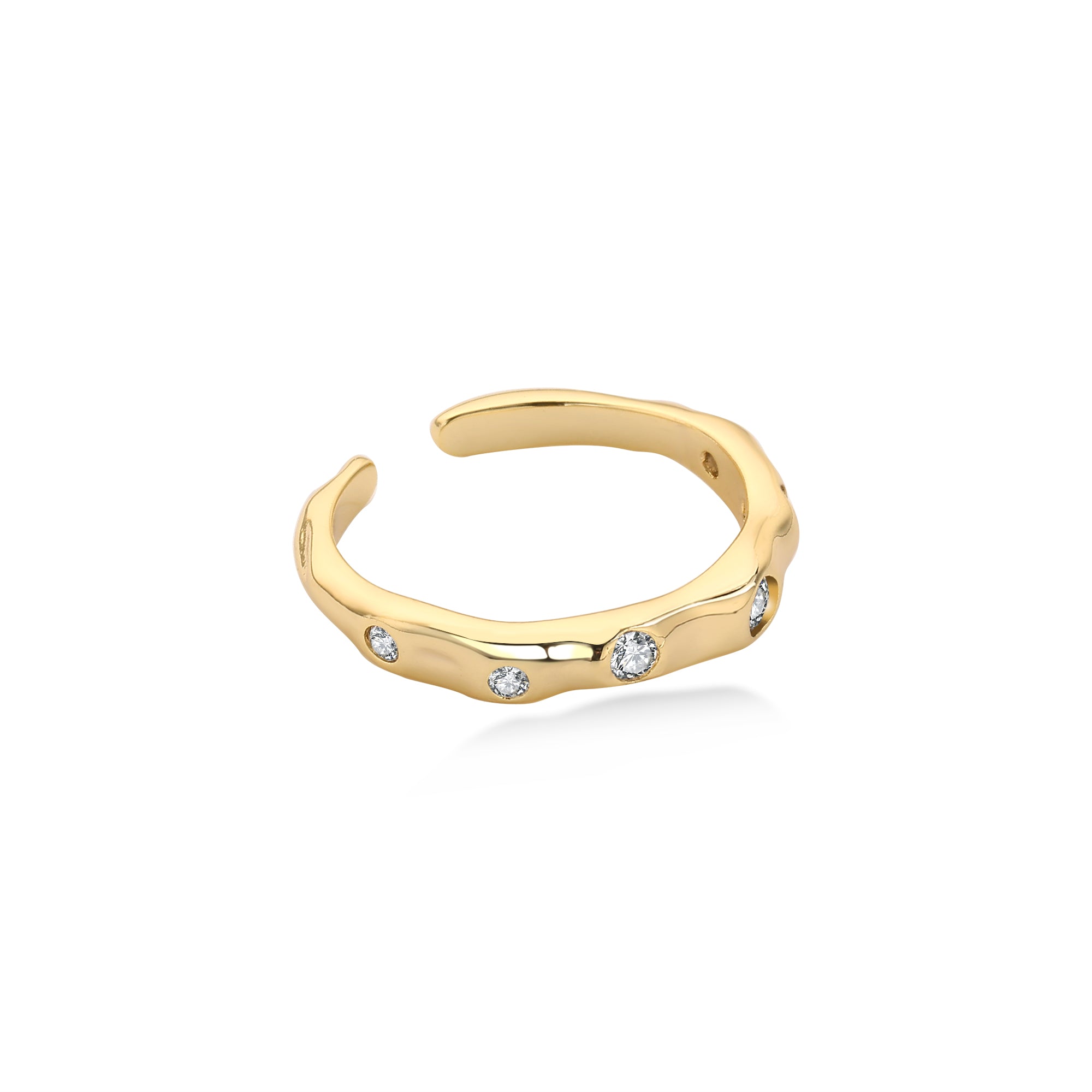 Flush Setting Diamond Wedding Ring Lab Diamond, 14K Yellow Gold