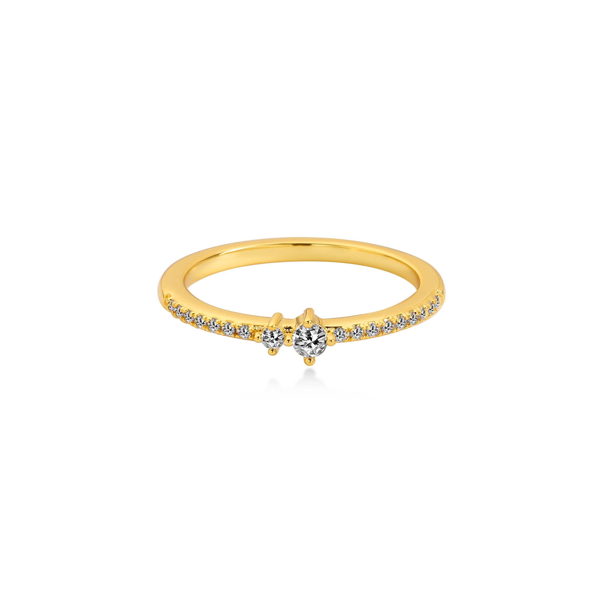 Split Prong Round Diamond Wedding Ring Lab Diamond, 14K Yellow Gold