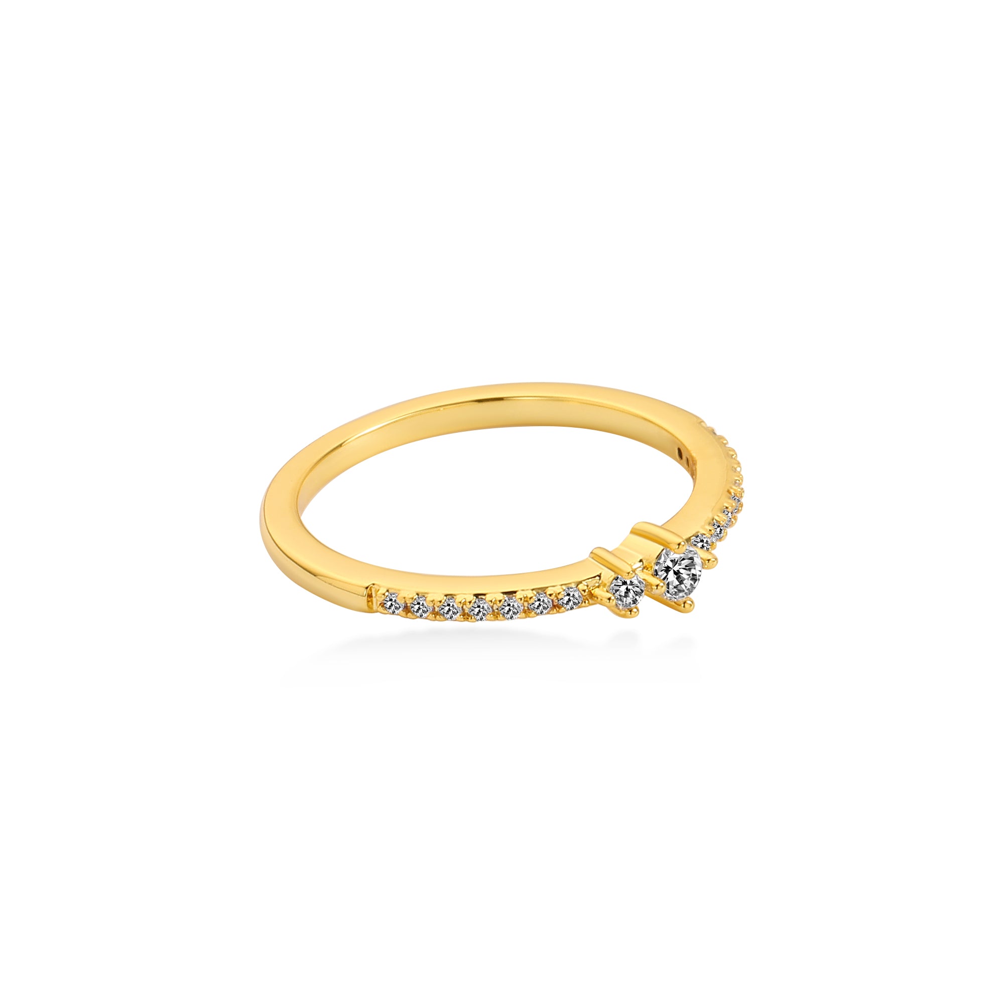 Split Prong Round Diamond Wedding Ring Lab Diamond, 14K Yellow Gold
