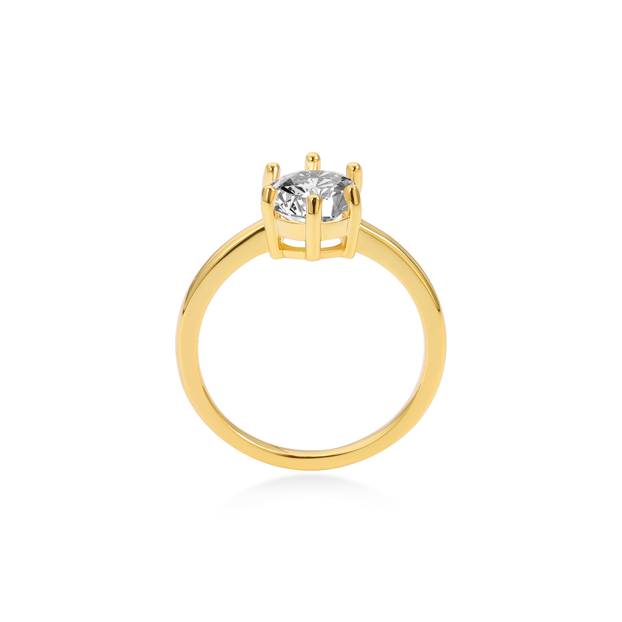 Solitaire Prong-Set Oval Cut Engagement Ring with 1.5ct Lab-Grown Diamond, 14K Yellow Gold