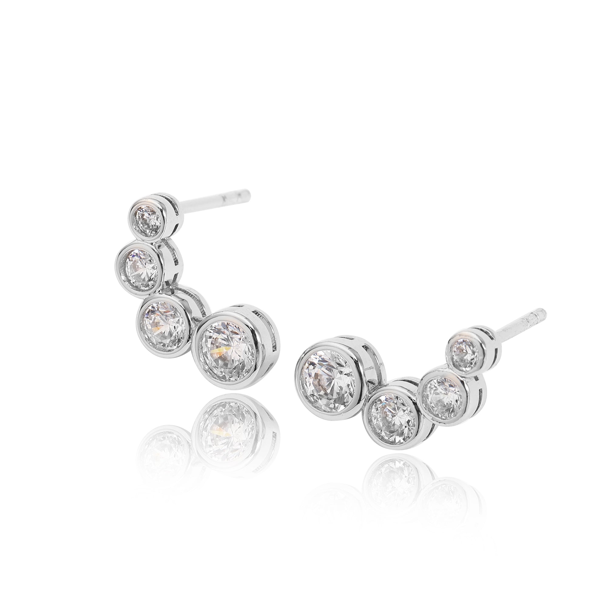 マルチシェイプラウンドラボグロウンダイヤモンドスタッドピアス ラボグロウンダイヤモンド 14Kホワイトゴールド