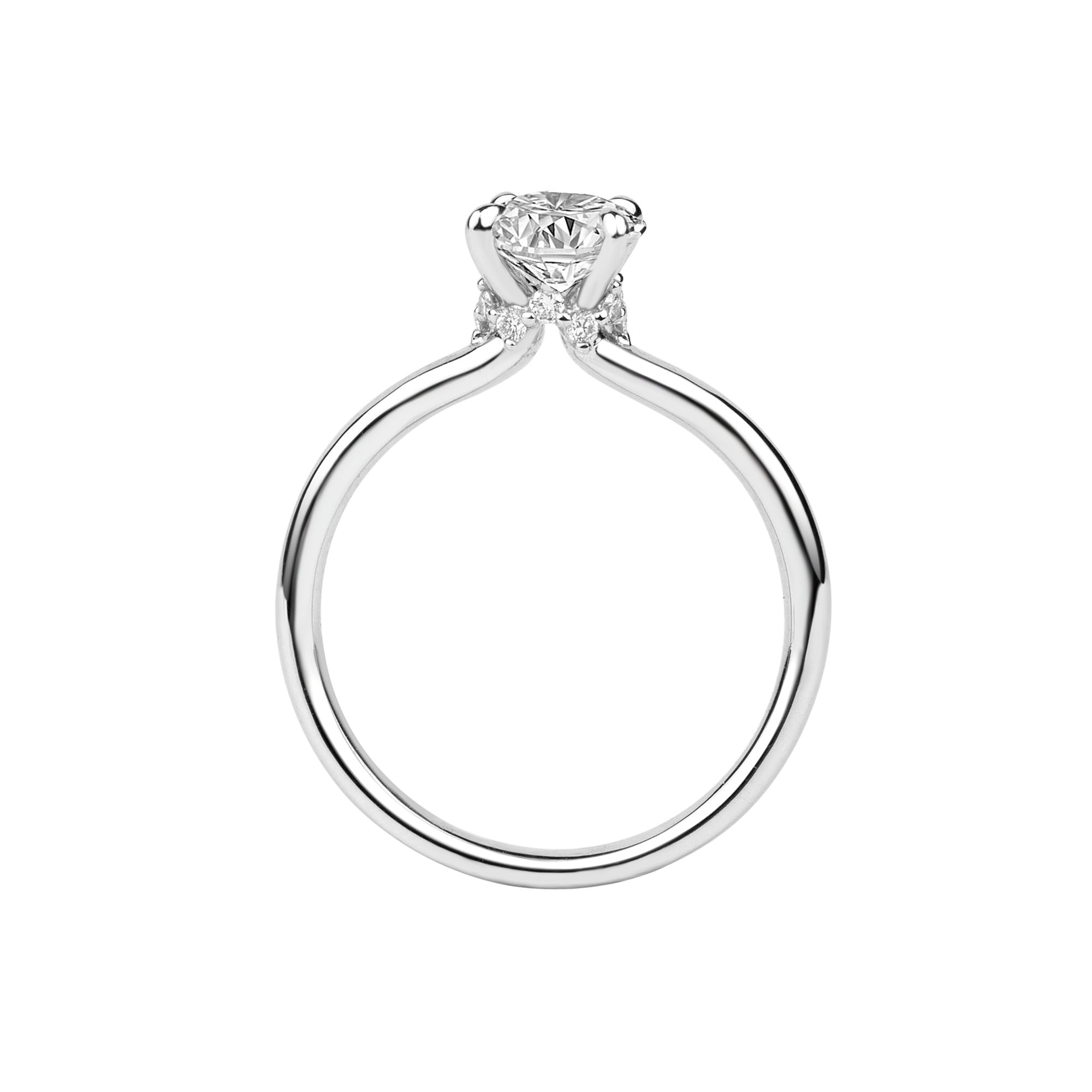 ソリティア ラボグロウンダイアモンド婚約指輪 プロング&ベゼルセッティング