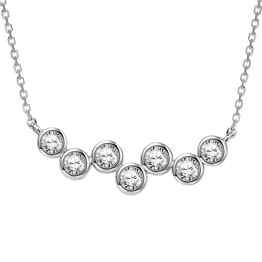 ラウンドベゼル型　ラボグロウンダイヤモンドネックレス　プラチナ製