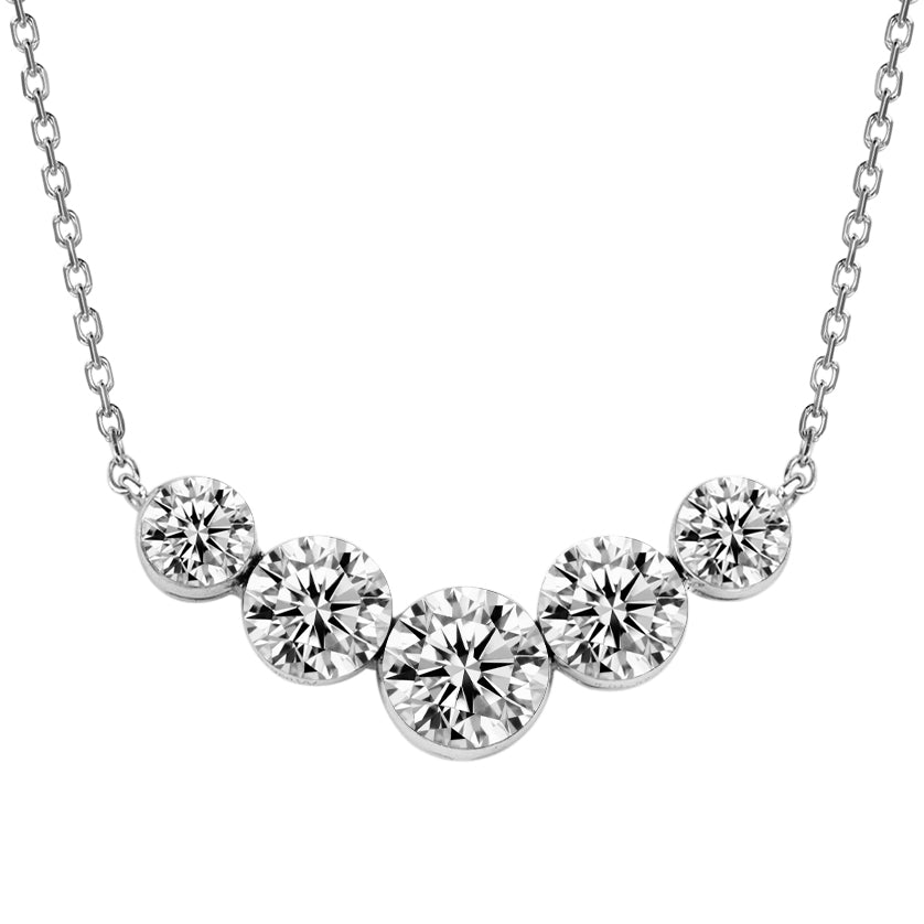 ラボグロウンダイヤモンド　ベゼル留め石　ネックレス　プラチナ製