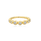 Bezel Set Wedding Rings Lab-Grown Diamond, 14K Gold Yellow
