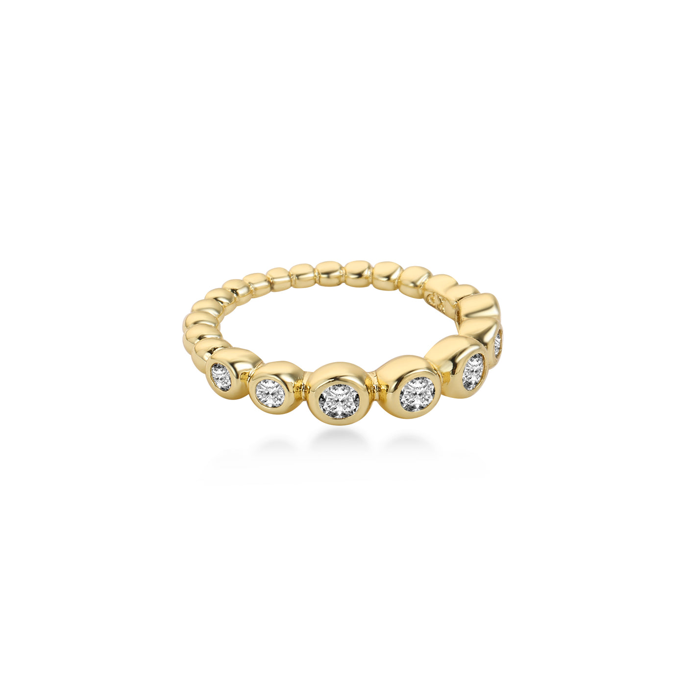 Bezel Set Wedding Rings Lab-Grown Diamond, 14K Gold Yellow