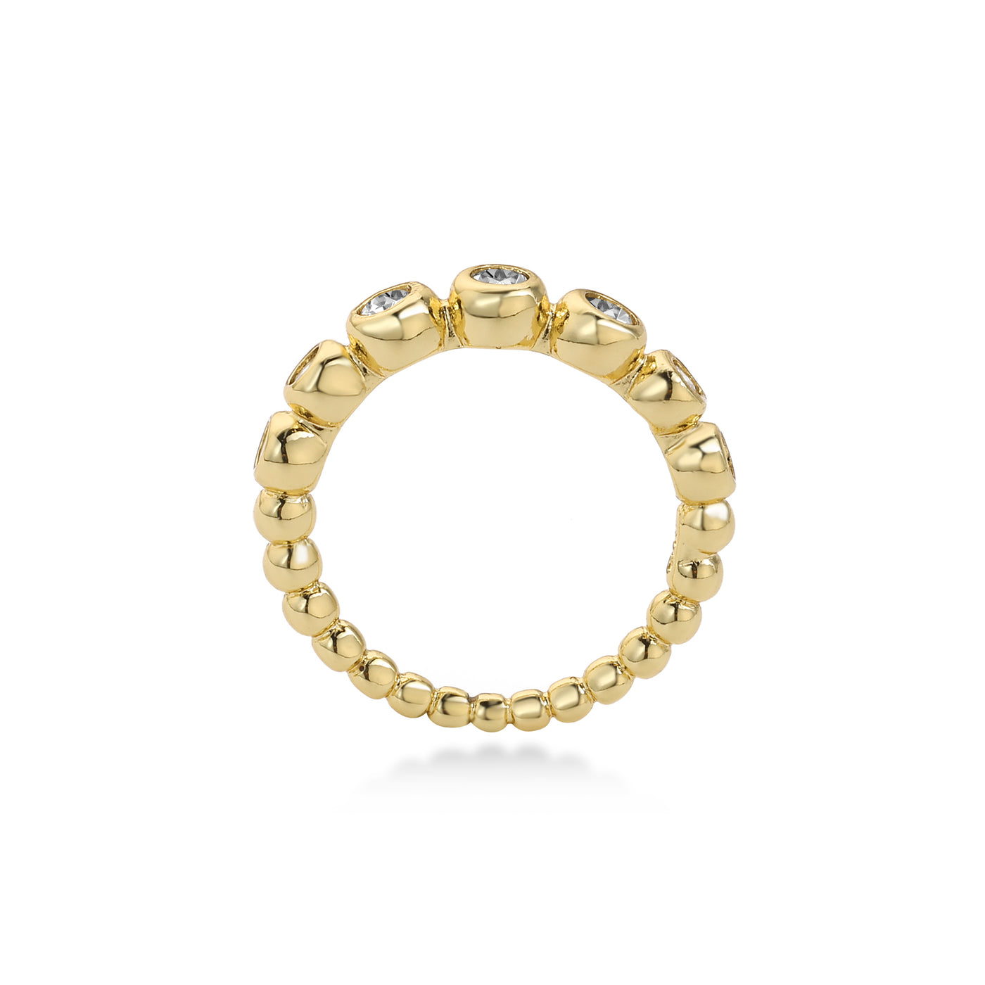 Bezel Set Wedding Rings Lab-Grown Diamond, 14K Gold Yellow