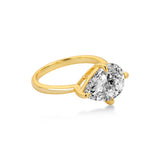 3CT East-West Pear Cut Engagement Ring with Lab-Grown Diamond, 14K Gold