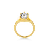 Solitaire with Split Shank Marquise Diamond Engagement Ring Lab Diamond, 14K Gold Yellow