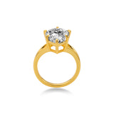 Solitaire with Split Shank Pear Lab Diamond, 14K Gold Yellow
