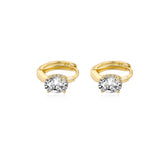Oval Diamond Hoop Earring Lab Diamond, 14K Yellow Gold