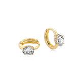 Oval Diamond Hoop Earring Lab Diamond, 14K Yellow Gold
