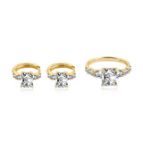 Emerald-Cut Diamond Hoops with Pavé Accents