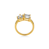 Toi & Moi Baguette Diamond Engagement Ring Lab Diamond, 14K Yellow Gold
