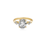 Four Stones Oval Diamond Engagement Ring Lab Diamond, 14K Yellow Gold