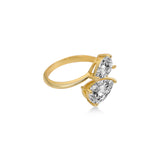 Toi & Moi Pear Lab Diamond Ring, 14K Yellow Gold