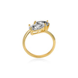Toi & Moi Pear Lab Diamond Ring, 14K Yellow Gold