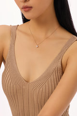 Pear Solitaire Lab-Created Diamond Necklace, 14K Gold