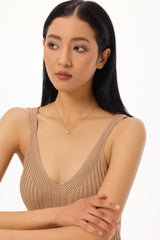 Pear Solitaire Lab-Created Diamond Necklace, 14K Gold