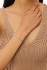 Emerald Shared Prong Setting Lab-Created Diamond Bracelet, 18K Gold