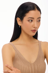 Round Solitaire Lab-Created Diamond Earring, 18K Gold