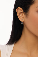 Mixed Bezel Lab-Created Diamond Earrings, Platinum