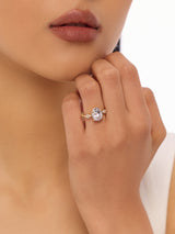 Four Stones Oval Diamond Engagement Ring Lab Diamond, 14K Yellow Gold