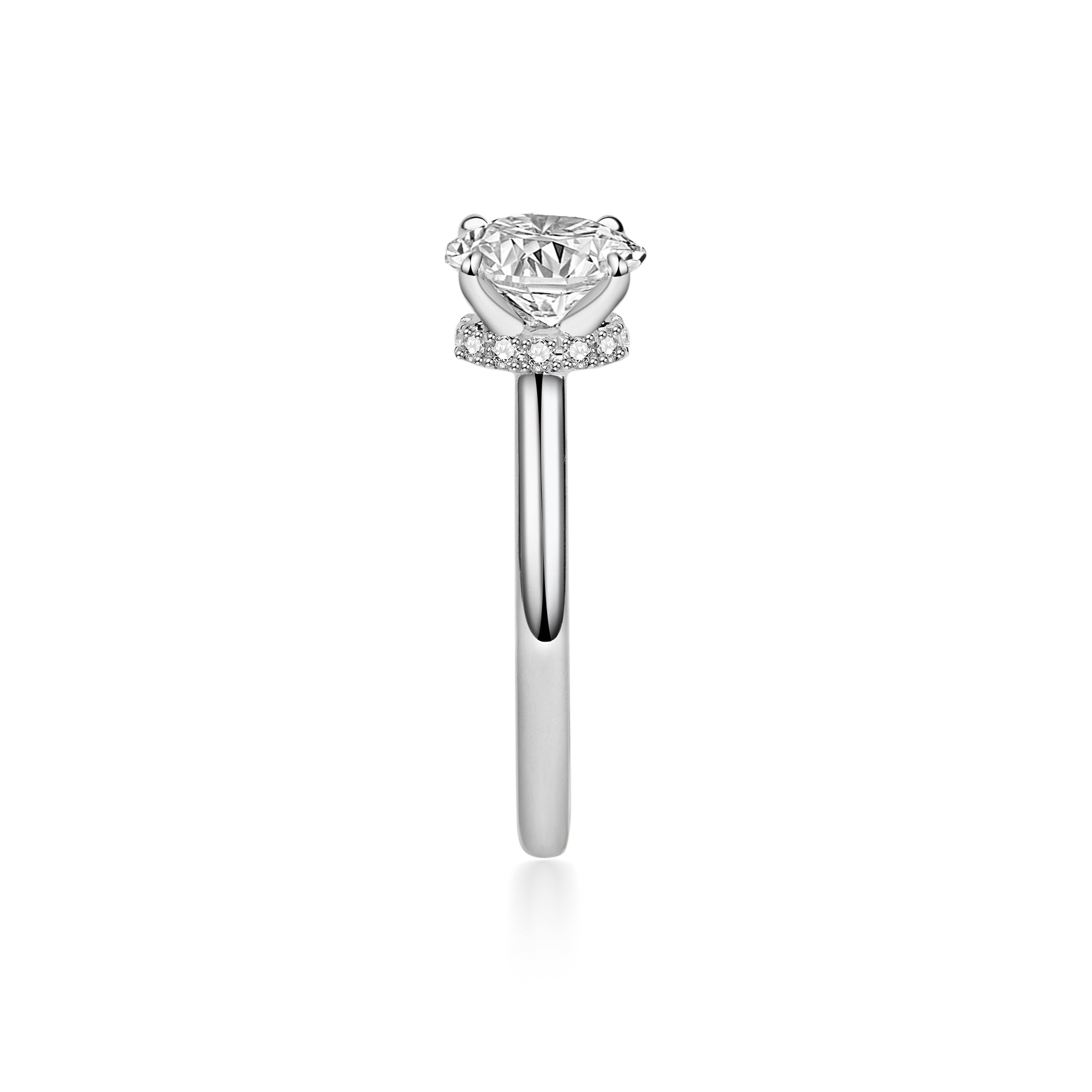 Oval Lab-Created Diamond Halo Engagement Ring in Platinum