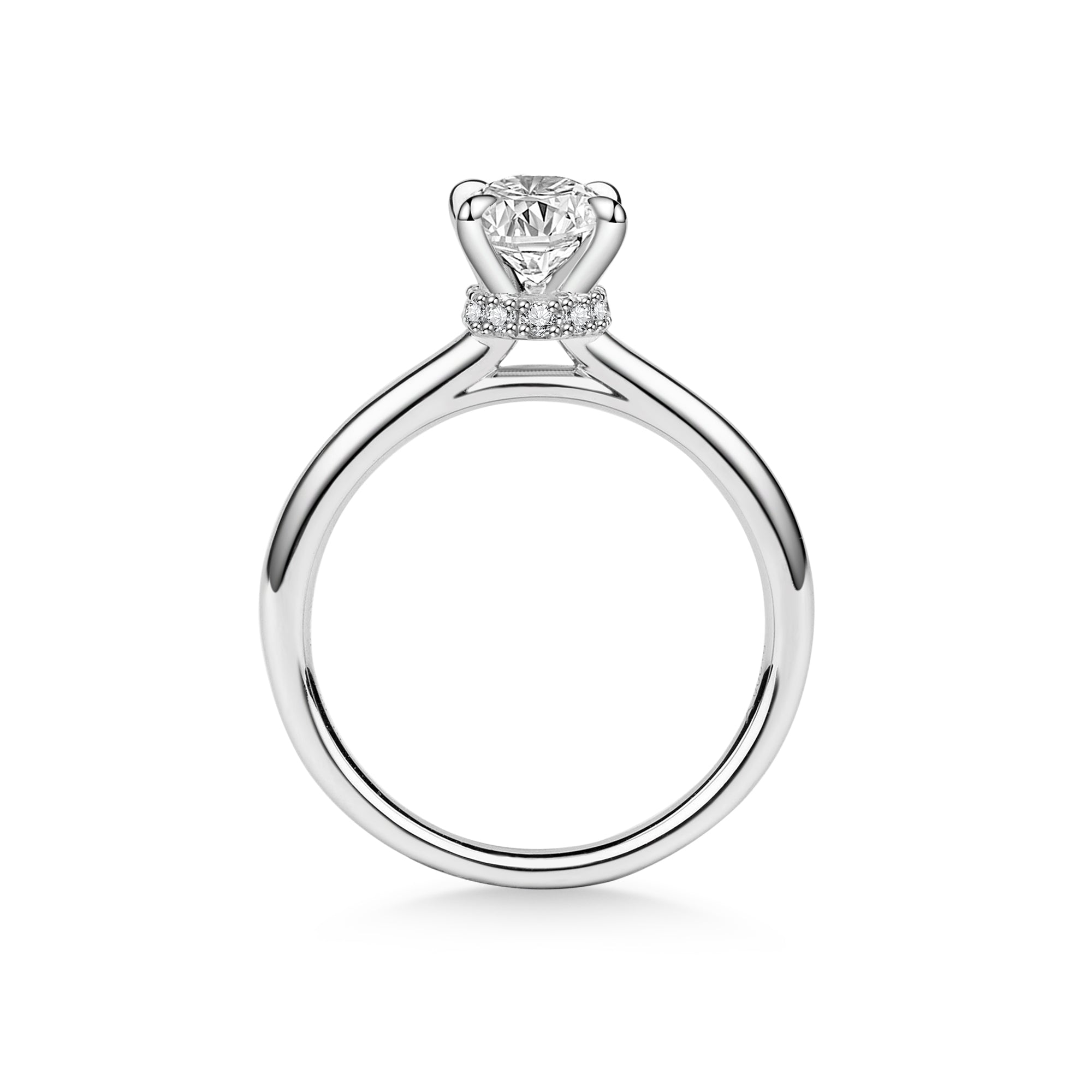 Oval Lab-Created Diamond Halo Engagement Ring in Platinum