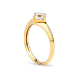 14K Yellow Gold Asscher NSEW Lab Diamond Engagement Ring