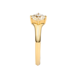 14K Yellow Gold Asscher NSEW Lab Diamond Engagement Ring