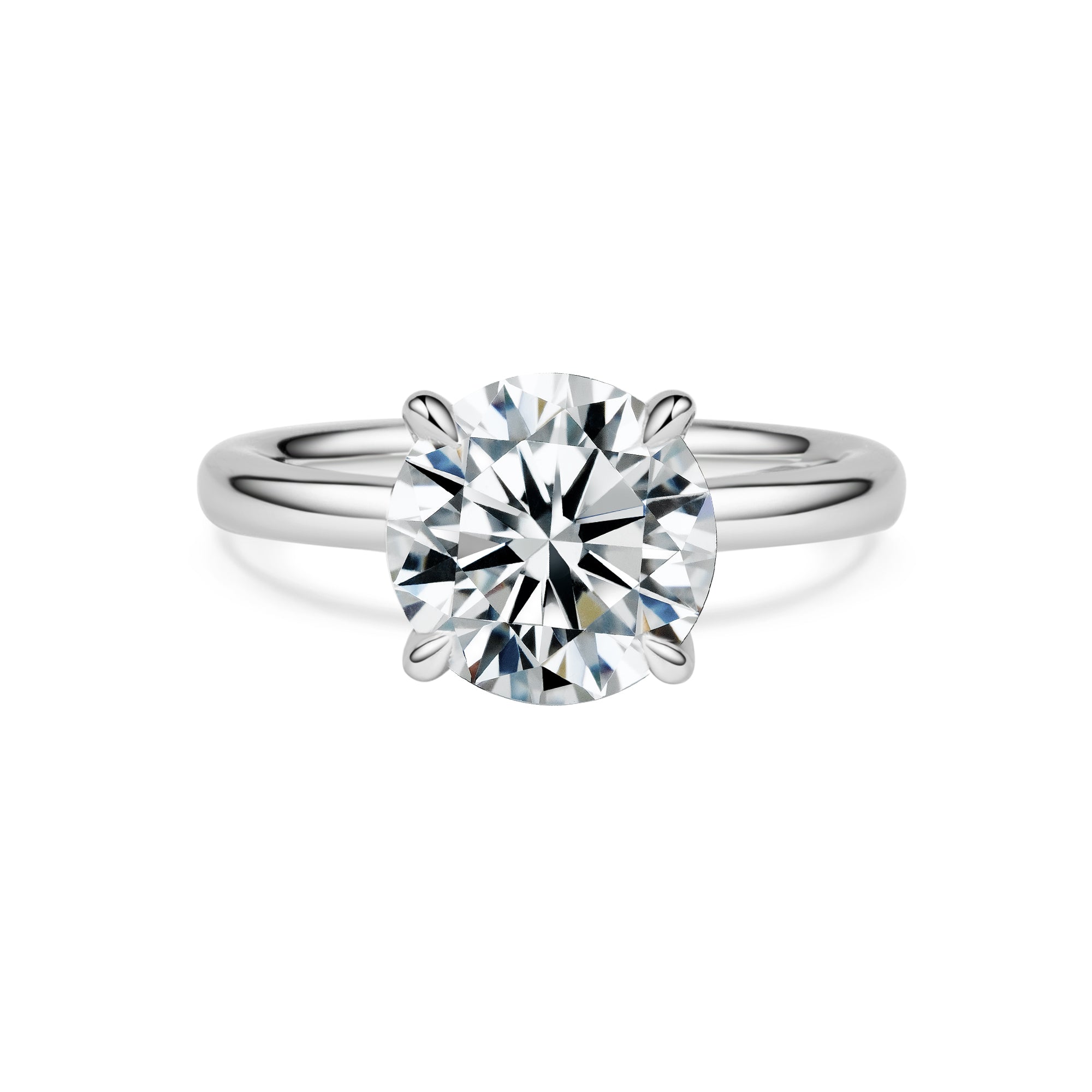 Round Lab-Created Diamond Halo Engagement Ring in Platinum