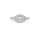 Platinum Marquise Halo Pavé Lab Diamond Engagement Ring