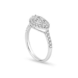 Platinum Marquise Halo Pavé Lab Diamond Engagement Ring