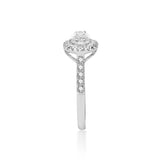 Platinum Marquise Halo Pavé Lab Diamond Engagement Ring