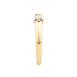 Half Bezel Lab Diamond Ring with Marquise Shape in 14K Yellow Gold