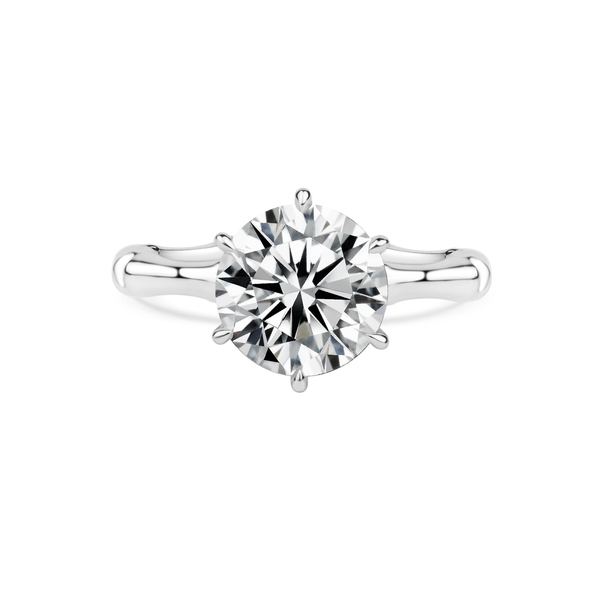 Round Lab-Created Diamond with Six-Prong Setting