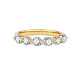 Shared Single Prong Lab Diamond Wedding Ring in 14K Yellow Gold