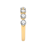 Shared Single Prong Lab Diamond Wedding Ring in 14K Yellow Gold