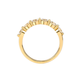 Shared Single Prong Lab Diamond Wedding Ring in 14K Yellow Gold