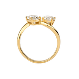 Toi et Moi Lab-Created Diamond Engagement Ring with Oval & Pear Shapes in 14K Yellow Gold
