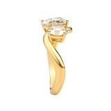 Toi et Moi Lab-Created Diamond Engagement Ring with Oval & Pear Shapes in 14K Yellow Gold
