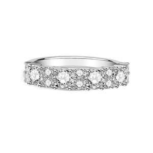 Lab-Created Diamond Split Prong Wedding Band in 14K White Gold