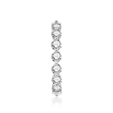 Anillo de boda compartido con diamante de laboratorio de una sola punta y forma redonda en platino blanco.