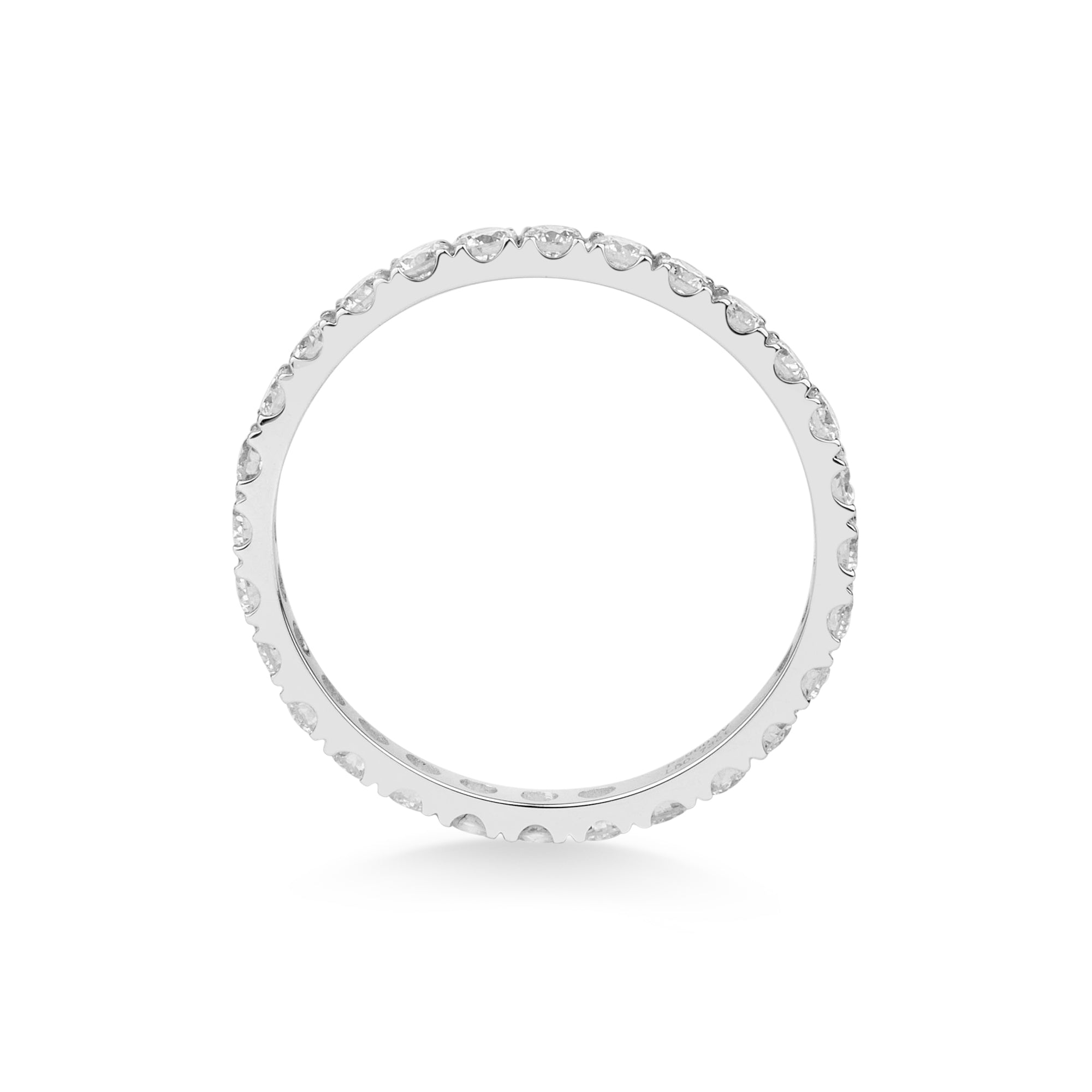 Platinum Lab-Grown Diamond Ring with Round Cut and Shared Prong Setting